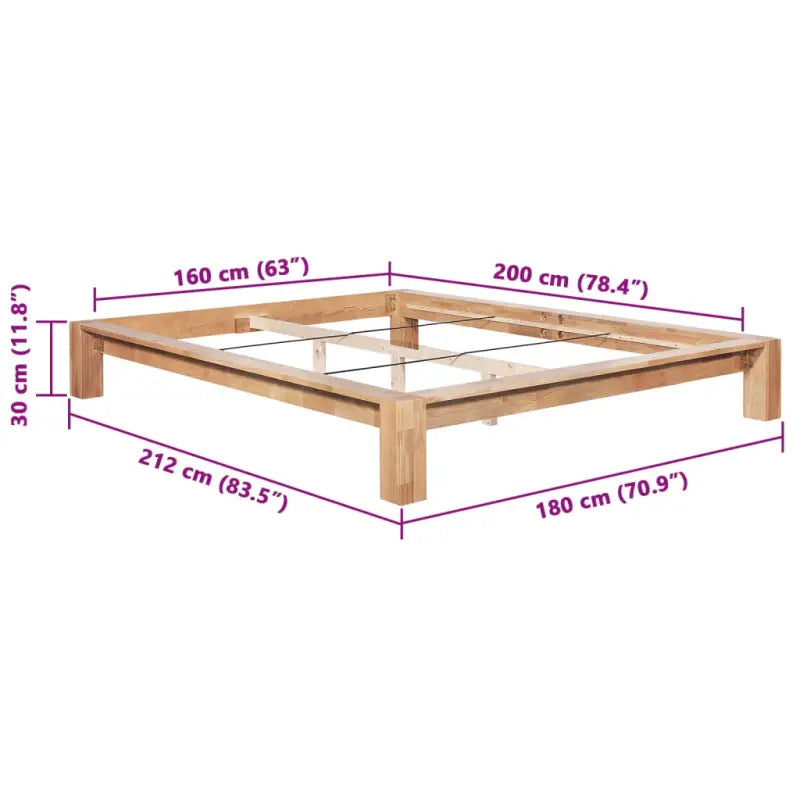 Klassiek massief eikenhouten bedframe met rustieke charme - 160 x 200 cm - Bedden & bedframes