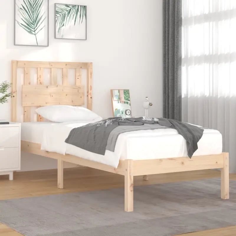 Klassiek massief grenenhout bedframe met levering bevat - Naturel / 100 x 200 cm - Bedden & bedframes