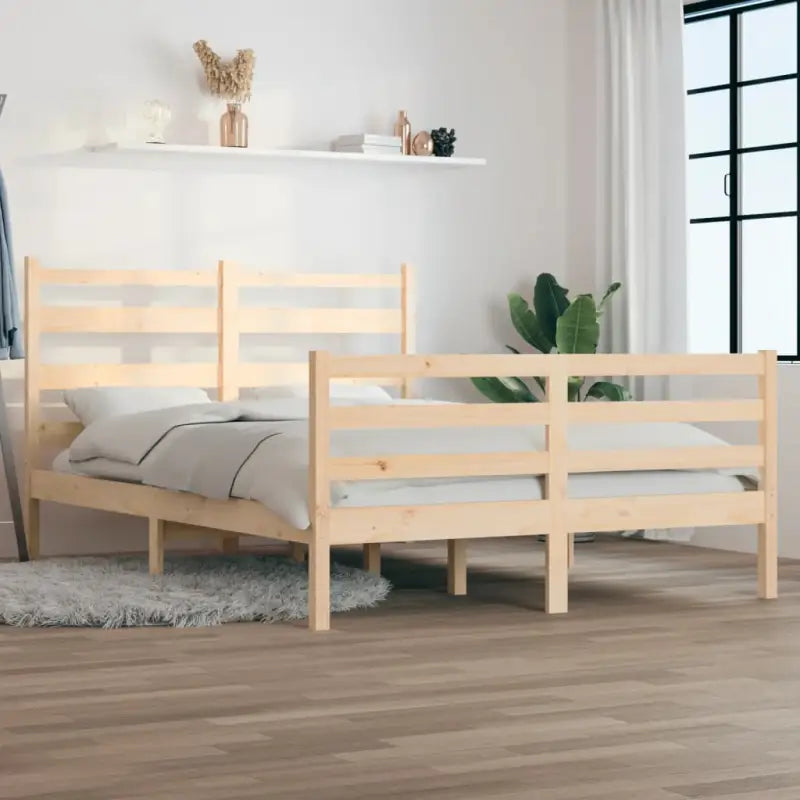 Klassiek massief grenenhouten bedframe met aanvullende ondersteuning - Naturel / 120 x 200 cm - Bedden & bedframes