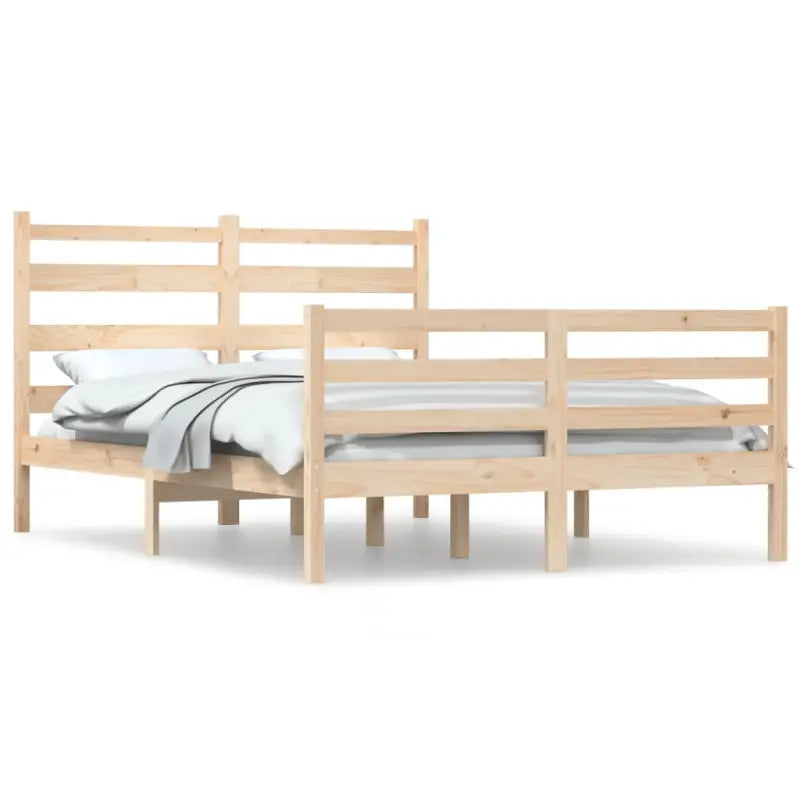Klassiek massief grenenhouten bedframe met aanvullende ondersteuning - Bedden & bedframes