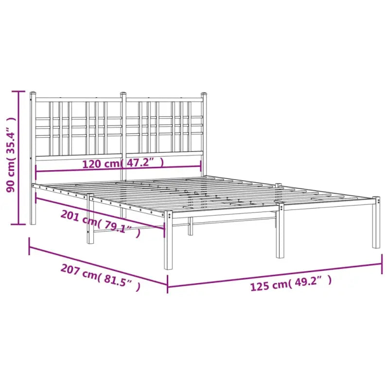 Klassiek metalen bedframe met extra opbergruimte en metalen latten - Bedden & bedframes