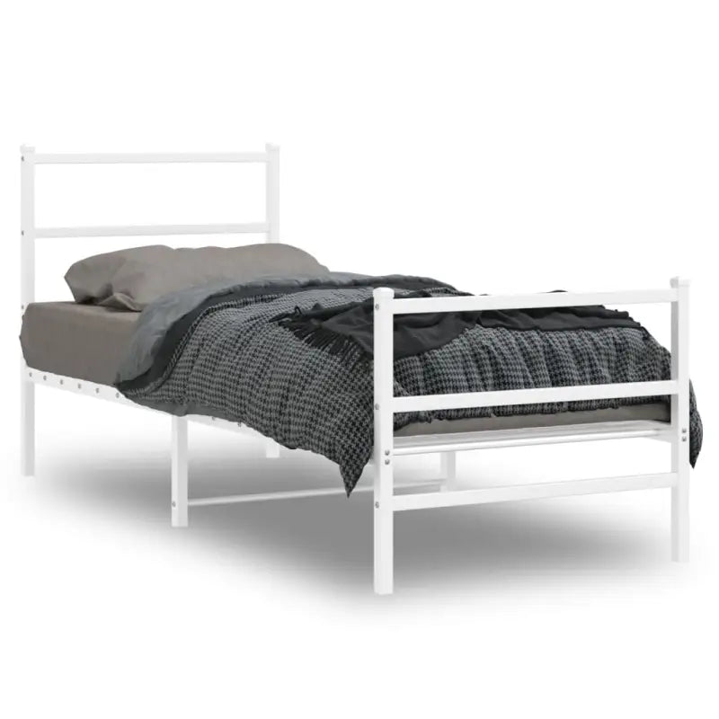 Klassiek metalen bedframe met extra opbergruimte en metalen latten - Bedden & bedframes