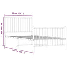 Klassiek metalen bedframe met extra opbergruimte en metalen latten - Bedden & bedframes