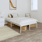 Klassiek metalen bedframe met extra opbergruimte en metalen latten - Wit / 120 x 200 cm / zonder hoofdbord - Bedden &