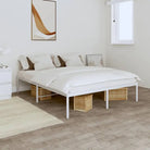 Klassiek metalen bedframe met extra opbergruimte en metalen latten - Wit / 140 x 190 cm / zonder hoofdbord - Bedden &