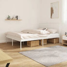 Klassiek metalen bedframe met extra opbergruimte en metalen latten - Wit / 140 x 200 cm / met hoofdbord - Bedden &