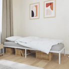Klassiek metalen bedframe met extra opbergruimte en metalen latten - Wit / 90 x 190 cm / zonder hoofdbord - Bedden &