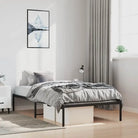 Klassiek metalen bedframe met extra opbergruimte en metalen latten - Zwart / 100 x 190 cm / zonder hoofdbord - Bedden &