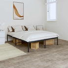 Klassiek metalen bedframe met extra opbergruimte en metalen latten - Zwart / 160 x 200 cm / zonder hoofdbord - Bedden &