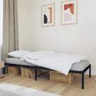 Klassiek metalen bedframe met extra opbergruimte en metalen latten - Zwart / 80 x 200 cm / zonder hoofdbord - Bedden &
