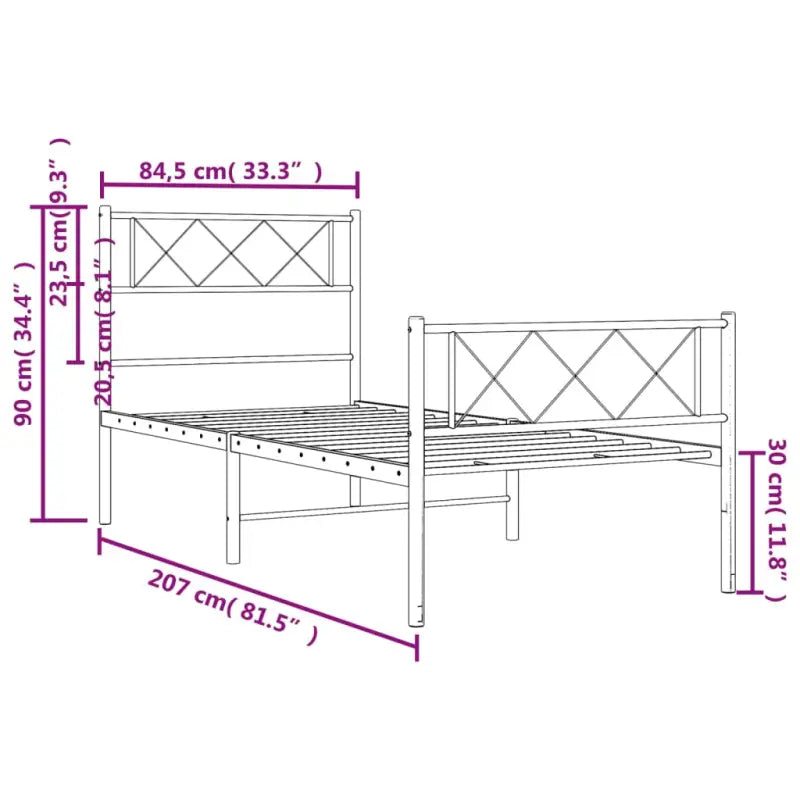 Klassiek metalen bedframe met metalen latten en extra opbergruimte - Bedden & bedframes