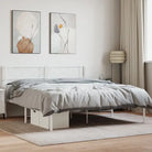 Klassiek metalen bedframe met metalen latten en extra opbergruimte - Wit / 160 x 200 cm / met hoofdbord - Bedden &
