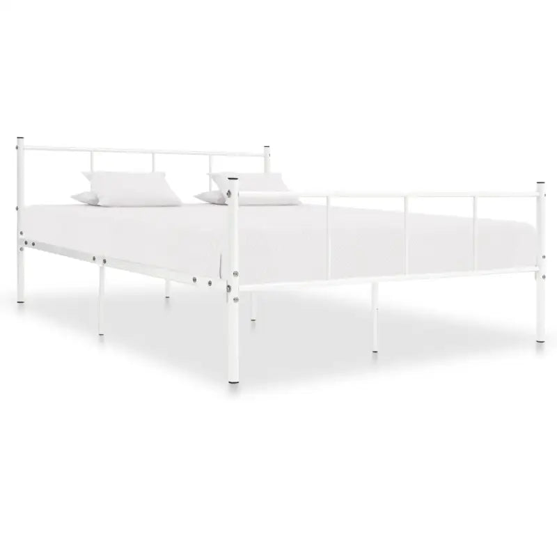Klassiek metalen bedframe met stevige lattenbodem - Wit / 120 x 200 cm - Bedden & bedframes