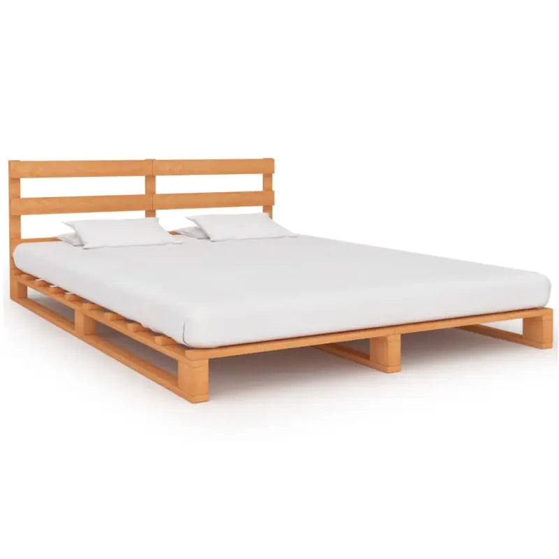 Klassiek palletbed gemaakt van massief grenenhout voor elke slaapkamer - Bruin / 200 x 200 cm - Bedden & bedframes