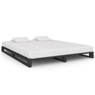 Klassiek palletbedframe van massief grenenhout voor elke slaapkamer - Grijs / 200 x 200 cm - Bedden & bedframes