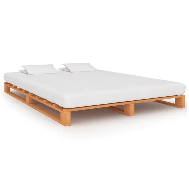 Klassiek palletbedframe van massief grenenhout voor elke slaapkamer - Bruin / 200 x 200 cm - Bedden & bedframes
