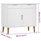 Klassiek Scandinavisch dressoir van massief grenenhout - Dressoirs & buffetkasten