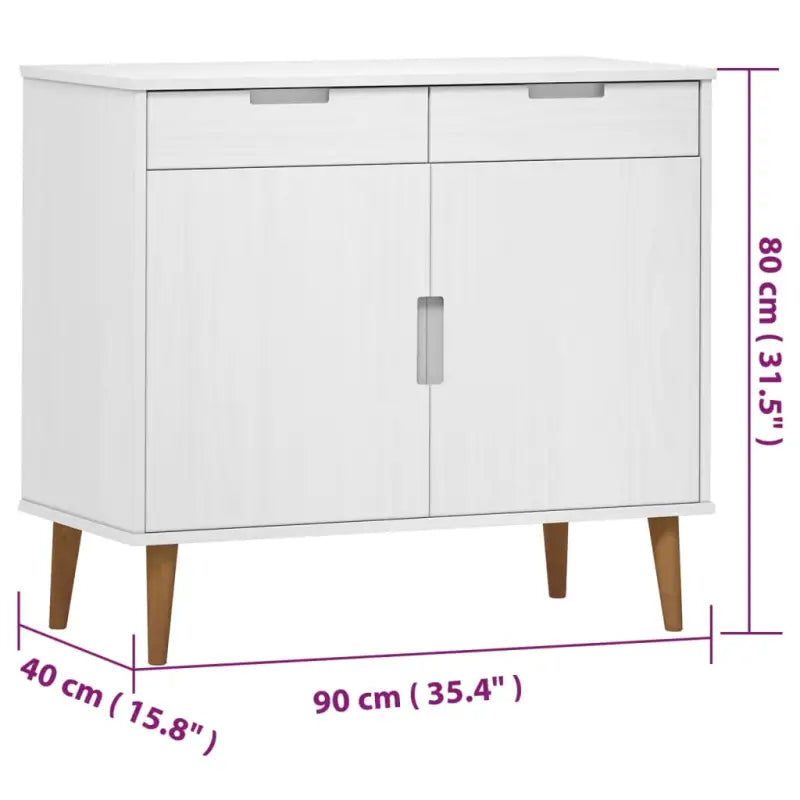 Klassiek Scandinavisch dressoir van massief grenenhout - Dressoirs & buffetkasten