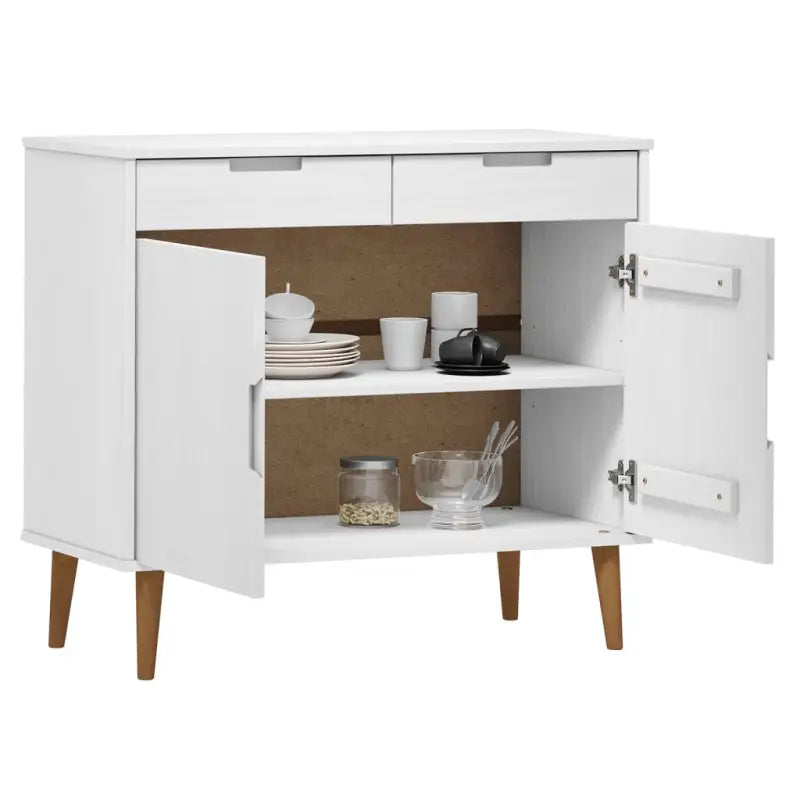 Klassiek Scandinavisch dressoir van massief grenenhout - Dressoirs & buffetkasten