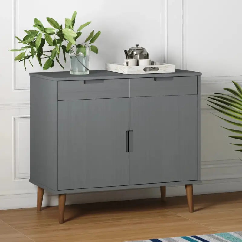 Klassiek Scandinavisch dressoir van massief grenenhout - Grijs / 1 - Dressoirs & buffetkasten