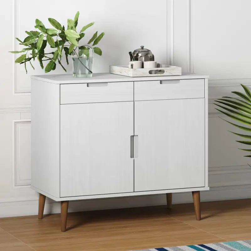 Klassiek Scandinavisch dressoir van massief grenenhout - Wit / 1 - Dressoirs & buffetkasten