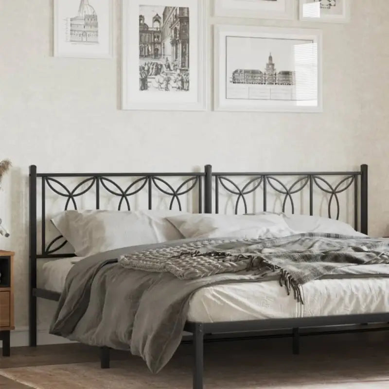 Klassiek stalen hoofdbord en voetbord voor een complete slaapkamer uitstraling - Zwart / 200 cm / 1 - Hoofdborden