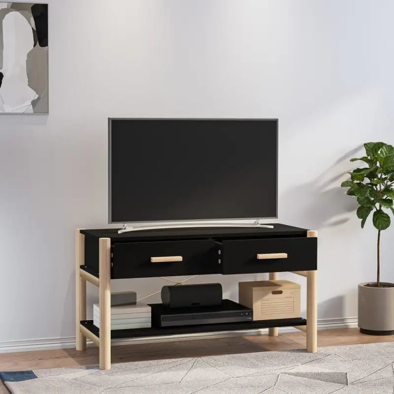 Klassiek Tv-meubel met bewerkt hout en houten poots voor stijl en duurzaamheid - Tv-meubels