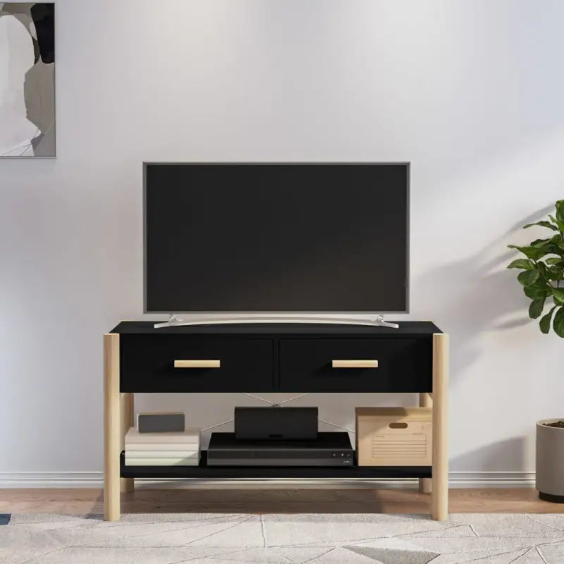 Klassiek Tv-meubel met bewerkt hout en houten poots voor stijl en duurzaamheid - Tv-meubels