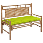 Klassieke Bamboe Tuinbank met Rugleuning voor Buitenruimte - Heldergroen / 120 x 50 x 7 cm / 1 - Tuinbanken