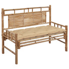 Klassieke Bamboe Tuinbank met Rugleuning voor Buitenruimte - Beige / 120 x 50 x 7 cm / 1 - Tuinbanken