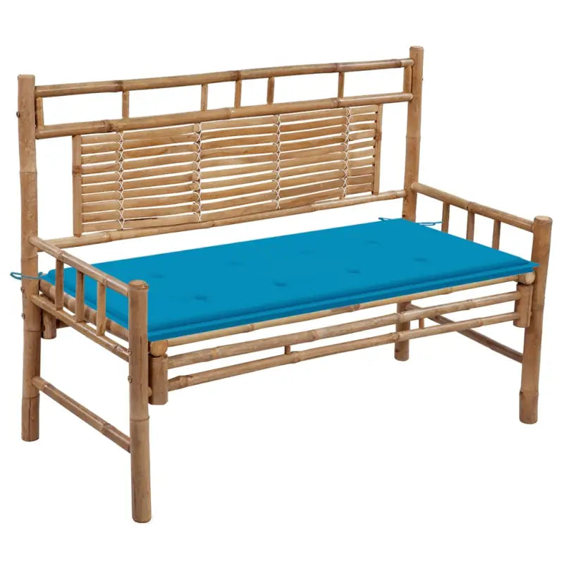 Klassieke Bamboe Tuinbank met Rugleuning voor Buitenruimte - Blauw / 120 x 50 x 4 cm / 1 - Tuinbanken