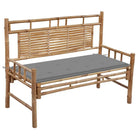 Klassieke Bamboe Tuinbank met Rugleuning voor Buitenruimte - Grijs / 120 x 50 x 4 cm / 1 - Tuinbanken
