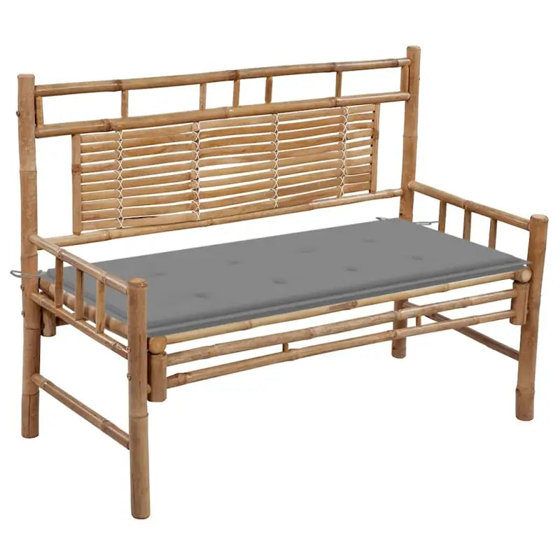 Klassieke Bamboe Tuinbank met Rugleuning voor Buitenruimte - Grijs / 120 x 50 x 4 cm / 1 - Tuinbanken