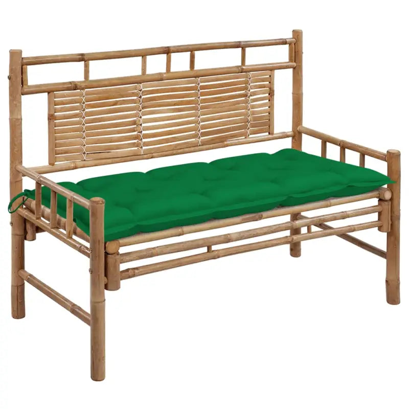 Klassieke Bamboe Tuinbank met Rugleuning voor Buitenruimte - Groen / 120 x 50 x 7 cm / 1 - Tuinbanken