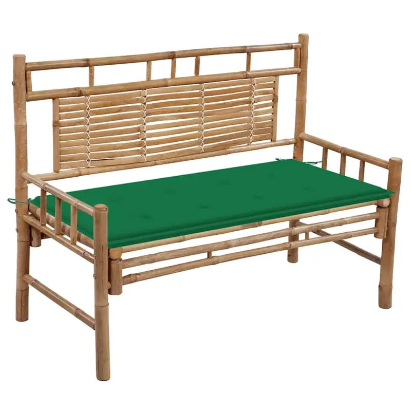 Klassieke Bamboe Tuinbank met Rugleuning voor Buitenruimte - Groen / 120 x 50 x 4 cm / 1 - Tuinbanken