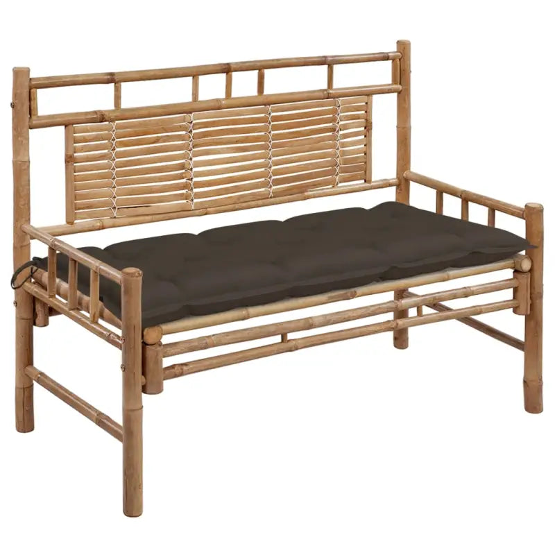 Klassieke Bamboe Tuinbank met Rugleuning voor Buitenruimte - Taupe / 120 x 50 x 7 cm / 1 - Tuinbanken