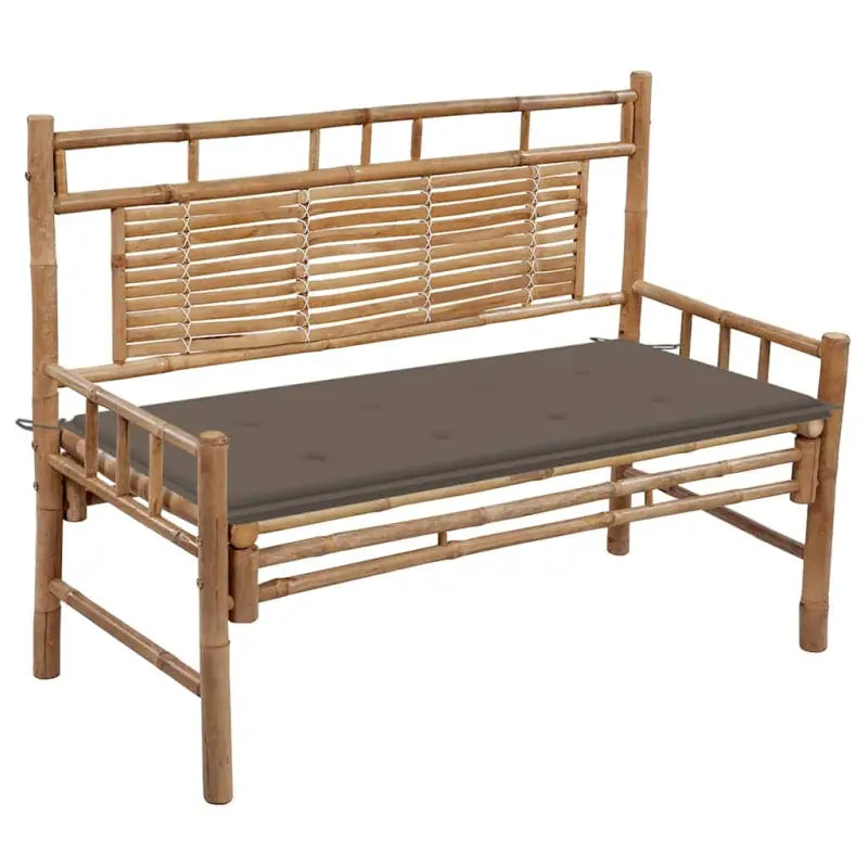 Klassieke Bamboe Tuinbank met Rugleuning voor Buitenruimte - Taupe / 120 x 50 x 4 cm / 1 - Tuinbanken