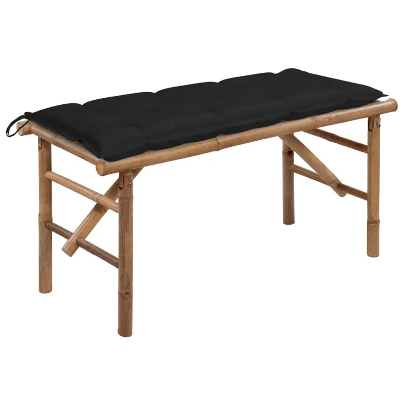 Klassieke Bamboe Tuinbank met Sets Touwtjes en Inklapbaar Design - Zwart / 120 x 50 x 7 cm / 1 - Tuinbanken