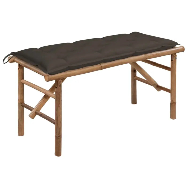 Klassieke Bamboe Tuinbank met Sets Touwtjes en Inklapbaar Design - Taupe / 120 x 50 x 7 cm / 1 - Tuinbanken