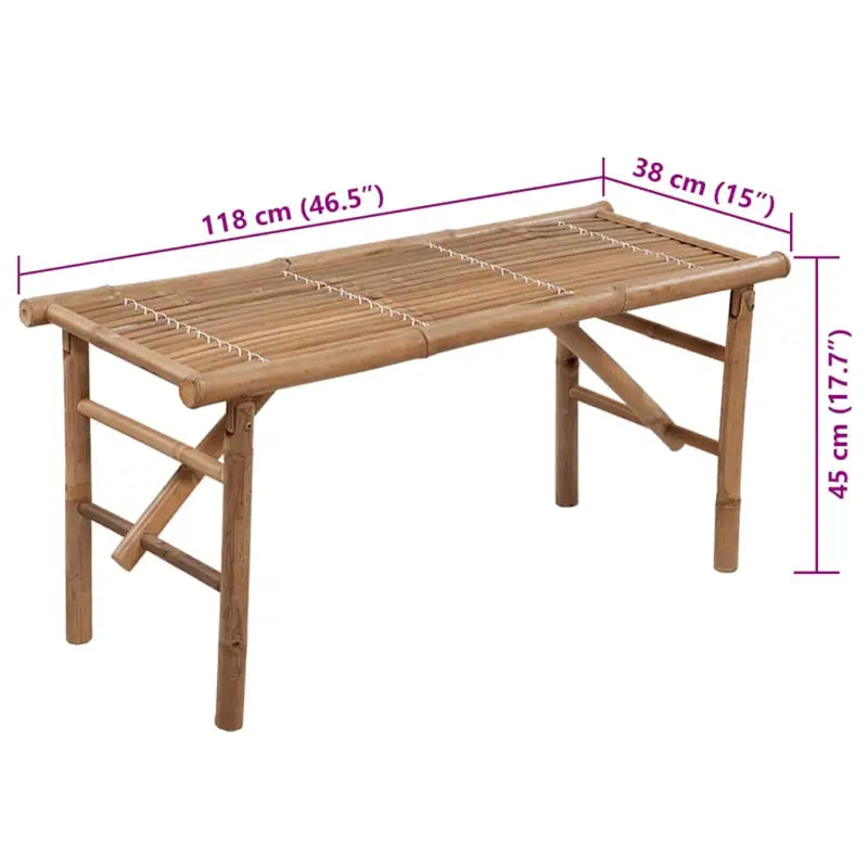 Klassieke Bamboe Tuinbank met Sets Touwtjes en Inklapbaar Design - Tuinbanken