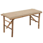 Klassieke Bamboe Tuinbank met Sets Touwtjes en Inklapbaar Design - Beige / 120 x 50 x 4 cm / 1 - Tuinbanken