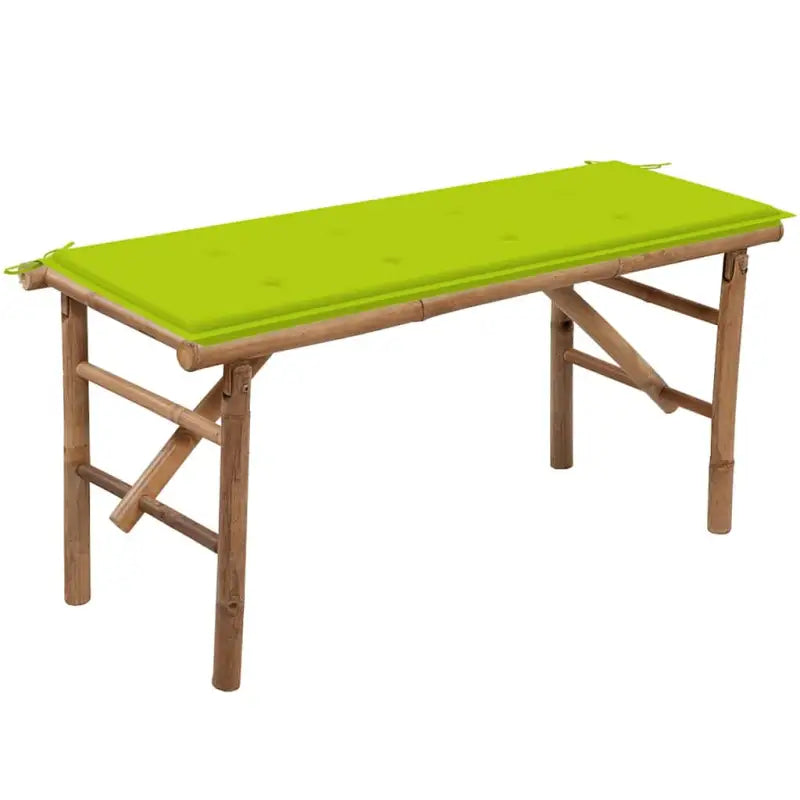 Klassieke Bamboe Tuinbank met Sets Touwtjes en Inklapbaar Design - Heldergroen / 120 x 50 x 4 cm / 1 - Tuinbanken