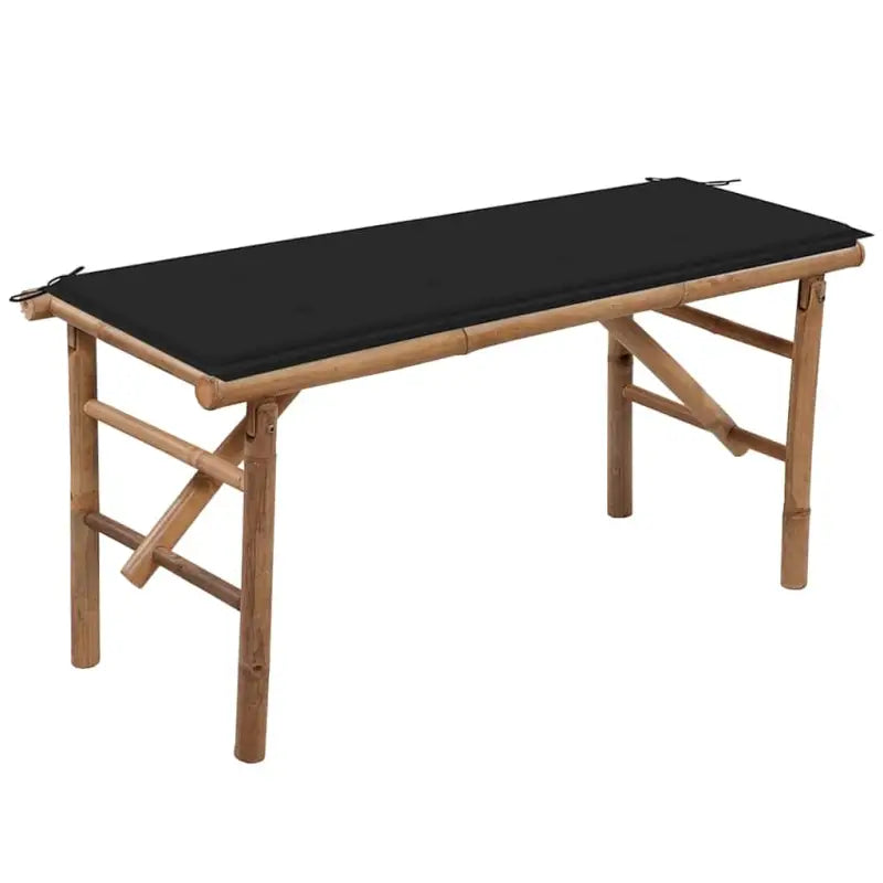 Klassieke Bamboe Tuinbank met Sets Touwtjes en Inklapbaar Design - Zwart / 120 x 50 x 4 cm / 1 - Tuinbanken