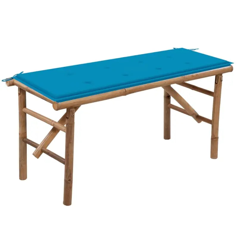 Klassieke Bamboe Tuinbank met Sets Touwtjes en Inklapbaar Design - Blauw / 120 x 50 x 4 cm / 1 - Tuinbanken