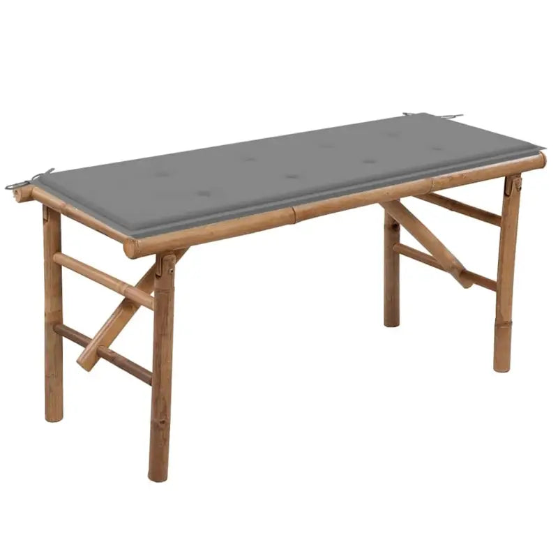 Klassieke Bamboe Tuinbank met Sets Touwtjes en Inklapbaar Design - Grijs / 120 x 50 x 3 cm / 1 - Tuinbanken