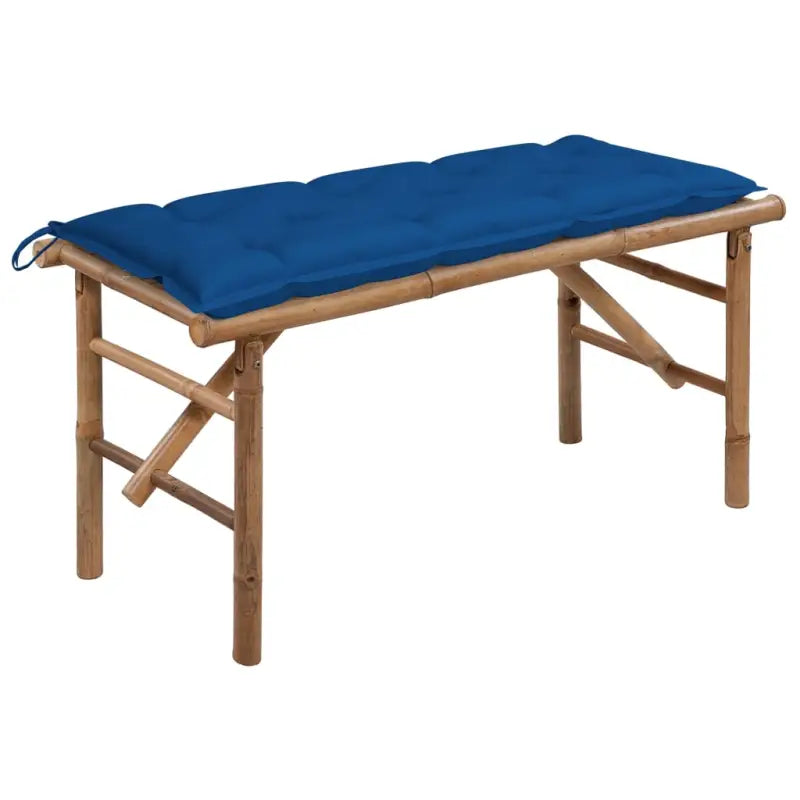 Klassieke Bamboe Tuinbank met Sets Touwtjes en Inklapbaar Design - koningsblauw / 120 x 50 x 7 cm / 1 - Tuinbanken