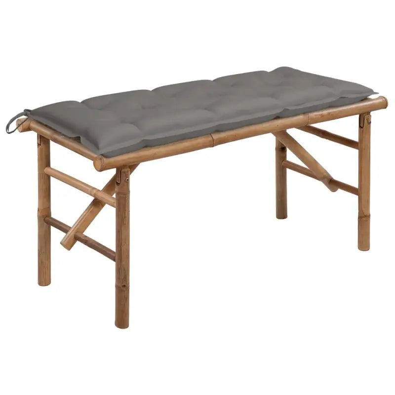 Klassieke Bamboe Tuinbank met Sets Touwtjes en Inklapbaar Design - Grijs / 120 x 50 x 7 cm / 1 - Tuinbanken