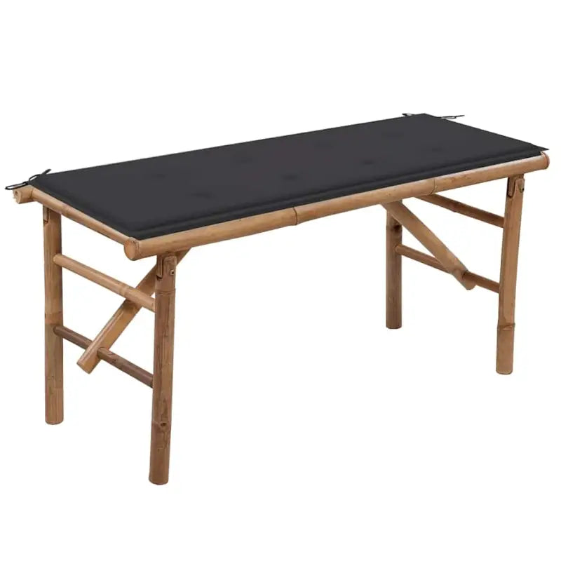 Klassieke Bamboe Tuinbank met Sets Touwtjes en Inklapbaar Design - Antraciet / 120 x 50 x 4 cm / 1 - Tuinbanken