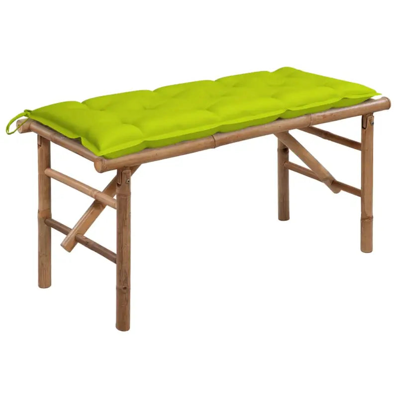 Klassieke Bamboe Tuinbank met Sets Touwtjes en Inklapbaar Design - Heldergroen / 120 x 50 x 7 cm / 1 - Tuinbanken
