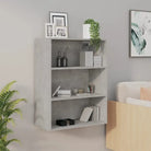 Klassieke bewerkt hout hangkast voor muurruimte en decoratie - Betongrijs / 1 - Dressoirs & buffetkasten